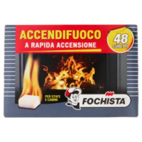 Fochista Accendifuoco a Rapida Accensione Per Stufe e Camini Cubetti 48 Pz