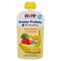 HiPP Biologico Frutta Frullata & Biscotto Mela e Banana Con Biscotto 90 g
