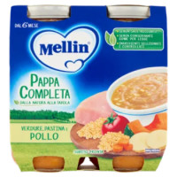 MELLIN Pappa Completa, Pastina Verdure Pollo, Dal 6° Mese, 2x250g