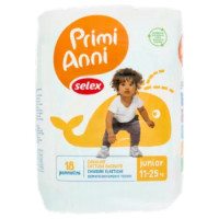 Selex Primi Anni Pannolini Per Bambini Junior 11-25 Kg 18 Pezzi
