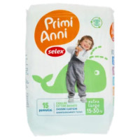 Selex Primi Anni Pannolini Per Bambini Extra Large 15-30 Kg 15 Pezzi