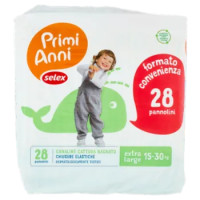 Selex Primi Anni Pannolini Per Bambini Extra Large 15-30 Kg 2x14 Pezzi
