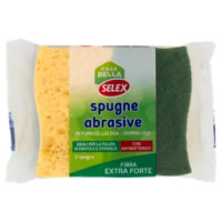 Selex Casa Bella Spugne Abrasive In Pura Cellulosa Doppio Uso Con Antibatterico 2 Pezzi