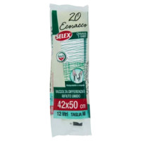 SELEX - ECOSACCO PER RACCOLTA DIFFERENZIATA UMIDO CON MANIGLIE DI CHIUSURA - CM. 42X50