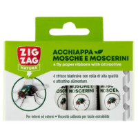 Zig Zag Natura Acchiappa Mosche e Moscerini Strisce Biadesive 4 Pz