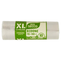 Eco Secco Bidone XL-Extralarge 70x110 Cm 10 Sacchi Trasparenti