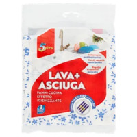 Super5 Lava+Asciuga Panni Cucina Effetto Igienizzante Cm 35x35 3 Pz