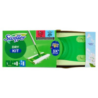 Swiffer Dry Kit Clean & Fresh (1 Manico + 8 Panni Cattura Polvere + Panni Umidi Per Pavimenti)