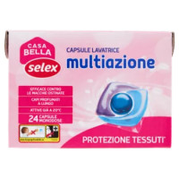 Selex Casa Bella Detersivo Lavatrice Liquido Multiazione Protezione Tessuti 24 Capsule Idrosolubili