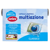 Selex Casa Bella Detersivo Per Lavatrice Liquido In Dosi Solubili Tripla Camera Classico 24 Pezzi