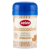 Selex Stuzzicadenti Doppia Punta In Betulla Sterilizzati 250 Pezzi