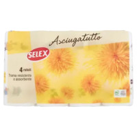 Selex Asciugatutto 2 Veli 50 Strappi 4 Rotoli