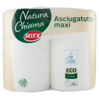 Selex Natura Chiama Asciugatutto Maxi Ecolabel 2 Veli 150 Strappi 2 Rotoli