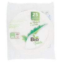 Bio Table Piatti Piani Compostabili 25 Pz