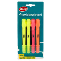 Selex Evidenziatore Slim Colori Assortiti 4 Pezzi