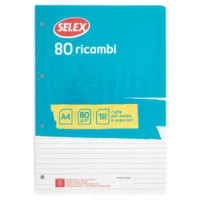 Selex Ricambio Bianco Quaxima Formato A4 80 Fogli 80 g Riga Unica