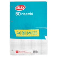 Selex Ricambio Bianco Quaxima Formato A4 80 Fogli 80 g Quadretti 5 Mm