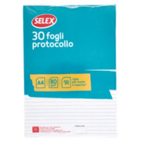 Selex Fogli Protocollo Formato A4 30 Fogli 80 g Riga Unica