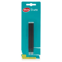 Selex Penna a Sfera Nera Cancellabile Refill 3 Pezzi