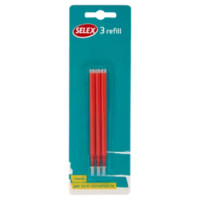 Selex Penna a Sfera Rossa Cancellabile Refill 3 Pezzi