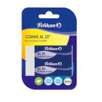 Pelikan Gomma Vinile AL20 Bianca 2 Unitˆ per Disegno Tecnico e Uso Scolastico Blocchetto per Matita