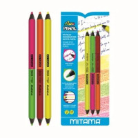 Mitama 3 Pastelli Evidenziatori Fluo con Doppia Punta