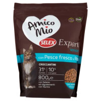 Selex Amico Mio Expert Gatto Senior Croccantini Con Pesce Fresco e Riso 800 g