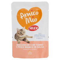 Selex Amico Mio Gatto Bocconcini Con Tonno e Pesce Bianco 100 g