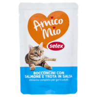 Selex Amico Mio Gatto Bocconcini Con Salmone e Trota In Salsa 100 g