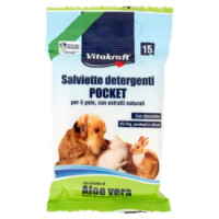 Vitakraft Salviette Detergenti Pocket Aloe Vera 15 Pz