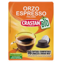 Crastan Bio Orzo Espresso Italiano 16 Capsule Compatibili Lavazza A Modo Mio 40 g