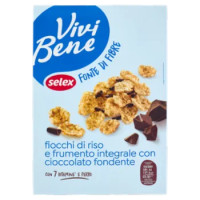 Selex Vivi Bene Fiocchi Di Riso e Frumento Integrale Con Riccioli Di Cioccolato Fondente 300 g
