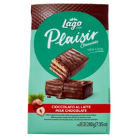 Lago Plaisir Chocolate Cioccolato Al Latte Wafer Di Cioccolato Al Latte Con Crema Alle Nocciole 200g