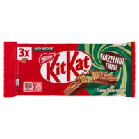 KITKAT Hazelnut Twist Wafer Con Una Copertura Dall'effetto Variegato Al Gusto Nocciola, 3 Snack Da
