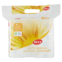 Selex Carta Igienica 3 Veli Profumata Alla Camomilla 4 Rotoli