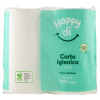 Happy Dì Carta Igienica 2 Veli 300 Strappi 4 Rotoli