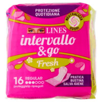 Lines Intervallo & Go Fresh Regular Proteggislip Ripiegati 16 Pz