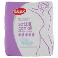 Selex Assorbenti Sottili Con Ali Effetto Cotone Ripiegati 16 Pezzi