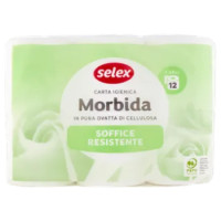 Selex Carta Igienica 3 Veli 180 Strappi 12 Rotoli