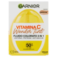 Garnier Vitamina C* Wonder Tint Fluido Colorato 3 In 1 SPF 50+ Medium 40 Ml