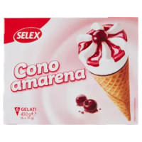 Selex 6 Coni Di Gelato Vaniglia Variegati All'Amarena 450 g