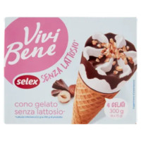 Selex Vivi Bene 4 Coni Di Gelato Con Latte Delattosato 4 x 75 g