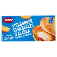 Selex Fish Burger Di Merluzzo D'Alaska Panati Surgelati 2x105 g