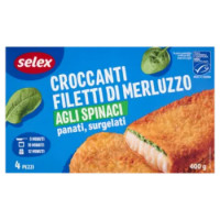 Selex Filetti Di Merluzzo Agli Spinaci In Croccante Panatura Surgelati 4x100 g