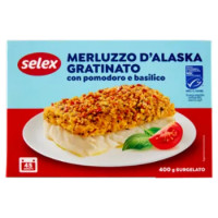 Selex Filetti Di Merluzzo D'Alaska Gratinati Con Pomodoro e Basilico Surgelati 400 g