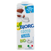 BJORG Latte Di Cocco Bevanda Bio, 100% Ingredienti Vegetali, Senza Glutine, Prodotto In Italia, 1L