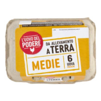 L'Uovo del Podere 6 uova Fresche da Allevamento a Terra 100% Italiane 500 g
