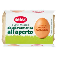 Selex 6 Uova Fresche Di Vario Calibro Da Allevamento All'Aperto Categoria A