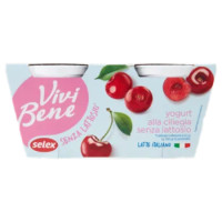 Selex Vivi Bene Yogurt Magro Alla Ciliegia Senza Lattosio 2x125 g