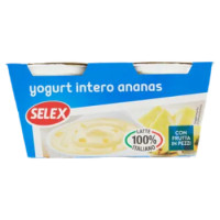 Selex Yogurt Intero Ananas Con Frutta In Pezzi 2x125 g